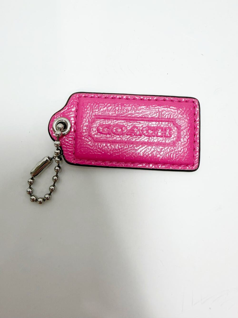Coach Pink Hang Tag Leather Big Accessory Key Chain